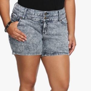 Torrid High Waist Rise Shorts Acid Rain Wash